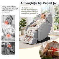 Livemor 4D Massage Chair Recliner - Full Body SL-Track Zero Gravity with AI Body Scan, Deep Tissue Electric Massager with Heat, 12 Auto Programs, LCD Touchscreen & Bluetooth, Grey