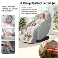 Livemor 4D Massage Chair Recliner - Full Body SL-Track Zero Gravity with AI Body Scan, Deep Tissue Electric Massager with Heat, 12 Auto Programs, LCD Touchscreen & Bluetooth, Grey