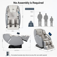 Livemor 4D Massage Chair Recliner - Full Body SL-Track Zero Gravity with AI Body Scan, Deep Tissue Electric Massager with Heat, 12 Auto Programs, LCD Touchscreen & Bluetooth, Grey