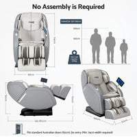 Livemor 4D Massage Chair Recliner - Full Body SL-Track Zero Gravity with AI Body Scan, Deep Tissue Electric Massager with Heat, 12 Auto Programs, LCD Touchscreen & Bluetooth, Grey