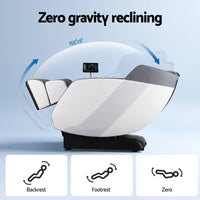 Livemor Massage Chair Electric Recliner Double Core Mechanism Massager ROWA White