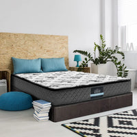 Giselle Bedding King Single Mattress 24cm Pillow Top Bonnell Spring Egg Crate