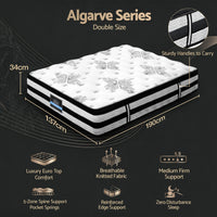 Giselle Bedding 34cm Mattress Euro Top Pocket Spring Double