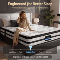 Giselle Bedding 34cm Mattress Euro Top Pocket Spring King