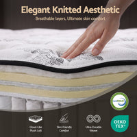 Giselle Bedding 34cm Mattress Euro Top Pocket Spring King Single