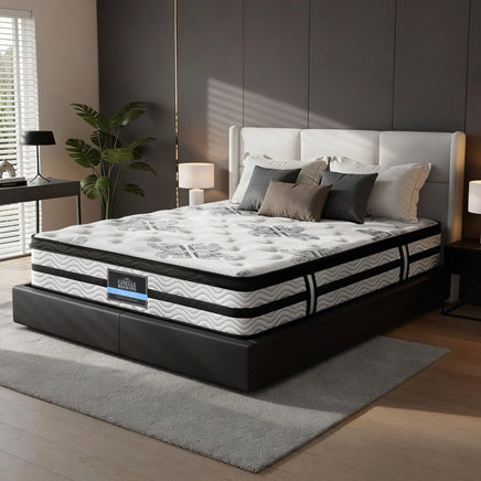 Giselle Bedding 34cm Mattress Euro Top Pocket Spring Queen