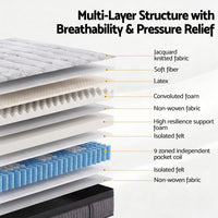 Giselle Bedding 34cm Mattress 9 Zone Latex Foam Double