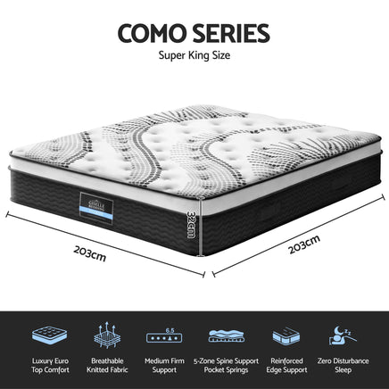 Giselle Bedding 32cm Mattress Euro Top Super King