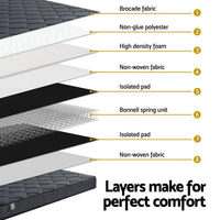 Giselle Bedding King Mattress 16cm Bonnell Spring Medium Firm Tight Top