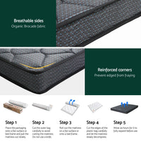 Giselle Bedding Queen Mattress 16cm Bonnell Spring Medium Firm Tight Top