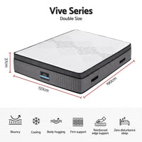 Giselle Bedding Double Mattress 37cm 4-in-1 Adjustable Firmness Cooling Gel Memory Foam Dual-Zone Flippable for Couples