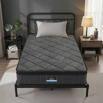 Giselle Bedding King Single Mattress 25cm Pocket Spring Latex Euro Top Medium Firm Bed