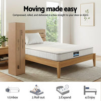 Giselle King Single Mattress 20cm with Reinforced Edge Support Egg-Crate Foam