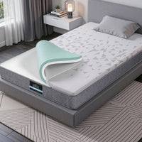 Giselle Bedding Single Mattress 23cm Pocket Spring Mattress with Adjustable Firmness Reversible Foam Layer for Medium Firm & Firm Support Motion Isolation Bedroom Bed