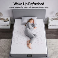 Giselle Bedding Single Mattress 23cm Pocket Spring Mattress with Adjustable Firmness Reversible Foam Layer for Medium Firm & Firm Support Motion Isolation Bedroom Bed