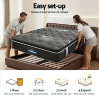 Giselle Bedding King Mattress 35cm Euro Top with Graphene Cooling Comfort Medium Firm