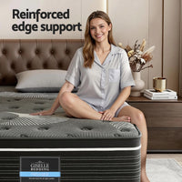Giselle Bedding King Single Mattress 35cm Euro Top with Graphene Cooling Comfort Medium Firm