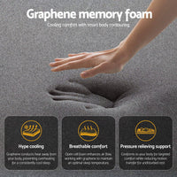 Giselle Bedding Queen Mattress 35cm Euro Top with Graphene Cooling Comfort Medium Firm