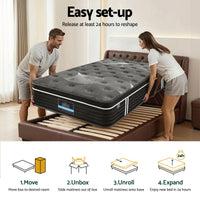 Giselle Bedding Single Mattress 35cm Euro Top with Graphene Cooling Comfort Medium Firm