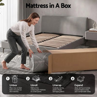 Giselle Double Mattress 26cm Firm Pocket Spring Dual Edge Support Dark Grey