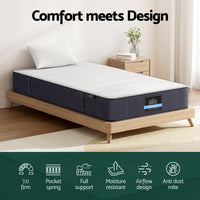 20cm Giselle Mattress Single Bed Pocket Spring Mattresses