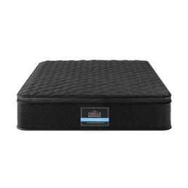 Giselle Bedding Single Mattress 34cm Euro Top with 5-Zone Pocket Spring Support Black