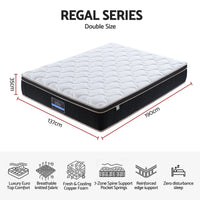 Giselle 35cm Double Mattress Firm with Copper Memory Foam and Edge Support