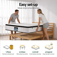 Giselle Bedding King Mattress 30cm Pocket Spring Euro Top Medium Firm Foam