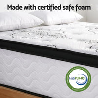 Giselle Bedding Queen Mattress 30cm Pocket Spring Euro Top Medium Firm Foam