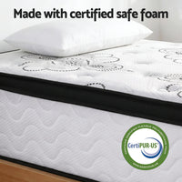 Giselle Bedding Single Mattress 30cm Pocket Spring Euro Top Medium Firm Foam