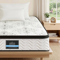 Giselle Bedding Single Mattress 30cm Pocket Spring Euro Top Medium Firm Foam