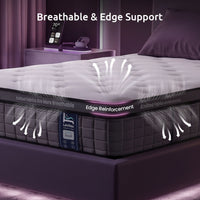 Levitex King Single Mattress 2 Rows Edge Support for Deep Sleep 5-Zone Ergonomic Pocket Spring Breathable Corrugated Sponge Medium Firm 30CM