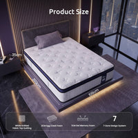 Levitex 35CM King Single Mattresses Gel Memory Foam and 7-Zone Ergonomic Pocket Spring, Anti-Roll Dual-Row Edge, Triple Cooling System for Hot Sleepers