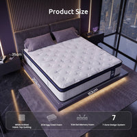 Levitex 35CM Queen Mattresses Gel Memory Foam and 7-Zone Ergonomic Pocket Spring, Anti-Roll Dual-Row Edge, Undisturbed Deep Sleep For Restless Couples, Triple Cooling System