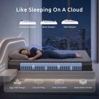 Levitex King Mattress 25 cm Hybrid Pocket Spring with 4cm Egg Crate Foam for Deep Sleep Bamboo Charcoal Fabric
