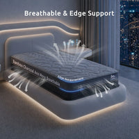 Levitex Single Mattress 25 cm Hybrid Pocket Spring with 4cm Egg Crate Foam for Deep Sleep Bamboo Charcoal Fabric