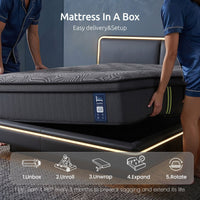 Levitex Double Mattress 34 cm 5-Zone Pressure Relief  Pocket Spring with Reinforced Edge Support & Breathable Gel Memory Foam Hybrid Mattress