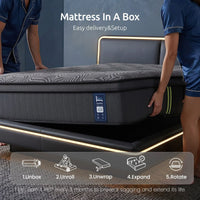 Levitex King Mattress 34 cm 5-Zone Pressure Relief  Pocket Spring with Reinforced Edge Support & Breathable Gel Memory Foam Hybrid Mattress