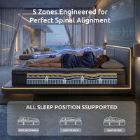 Levitex Queen Mattress 34 cm 5-Zone Pressure Relief  Pocket Spring with Reinforced Edge Support & Breathable Gel Memory Foam Hybrid Mattress