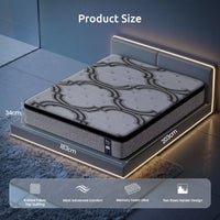 Levitex King Mattress 34 cm 5-Zone Pocket Spring with Latex & Memory Foam or Extra Lumbar & Shoulder Support