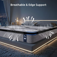 Levitex King Mattress 34 cm 5-Zone Pocket Spring with Latex & Memory Foam or Extra Lumbar & Shoulder Support