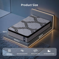Levitex King Single Mattress 34 cm 5-Zone Pocket Spring with Latex & Memory Foam or Extra Lumbar & Shoulder Support