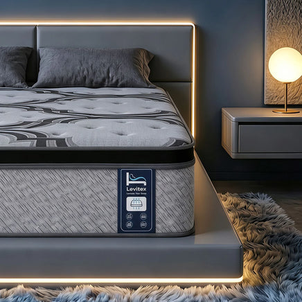 Levitex Queen Mattress 34 cm 5-Zone Pocket Spring with Latex & Memory Foam or Extra Lumbar & Shoulder Support