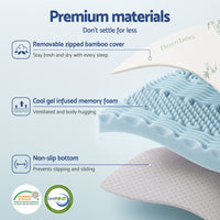 Giselle Bedding Memory Foam Mattress Topper 7-Zone 5cm Queen