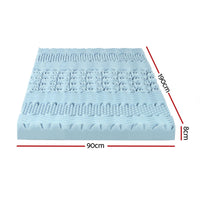 Giselle Bedding Memory Foam Mattress Topper 7-Zone 8cm Single