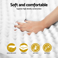 Giselle Bedding Memory Foam Mattress Topper Egg Crate 5cm King Single