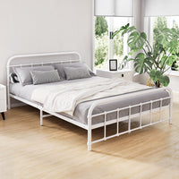 Bed Frame Metal Frames LEO - Double (White)