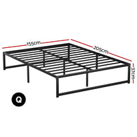 Bed Frame Queen Size Metal Frame TINO