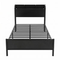 Artiss Bed Frame Single Size with Storage Shelf Headboard Charging Station GRID