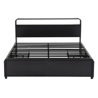 Artiss King Metal Bed Frame 4 Drawers Hidden Storage Headboard HEDY